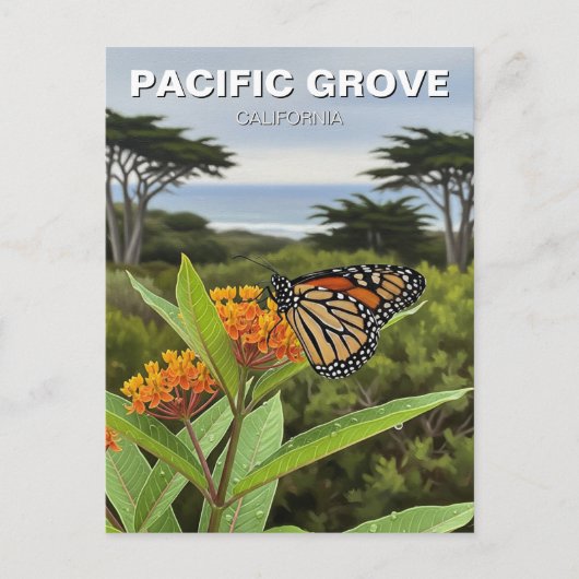 Monarch Butterfly Pacific Grove California Travel Briefkaart (Voorkant)