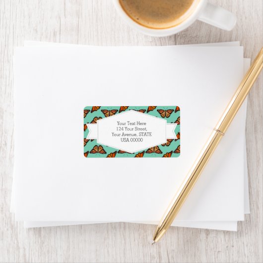 Monarch Butterfly Patroon Etiket (Insitu)