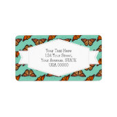 Monarch Butterfly Patroon Etiket (Voorkant)