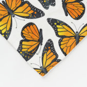 Monarch Butterfly Patroon Fleece Deken (Hoek)