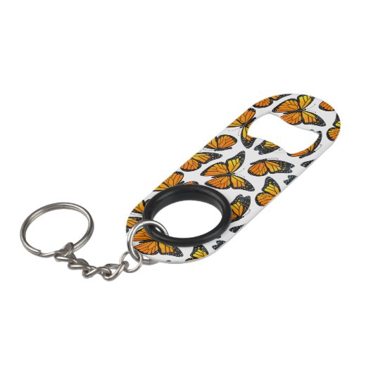 Monarch Butterfly Patroon Mini Flessenopener (Voorkant Gekanteld)