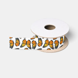 Monarch Butterfly Patroon Satijnen Lint