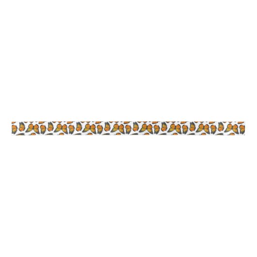 Monarch Butterfly Patroon Satijnen Lint (Voorkant)