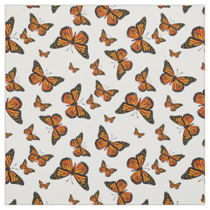 Monarch Butterfly Pattern op White Background Stof