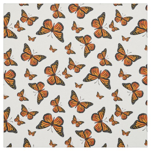 Monarch Butterfly Pattern op White Background Stof (Swatch)