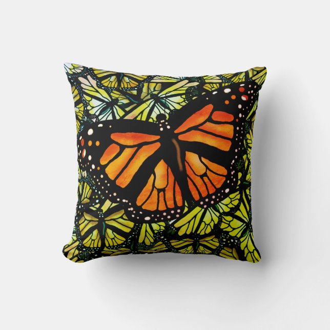 MONARCH BUTTERFLY PATTERN via Slipperywindow Kussen (Voorkant)