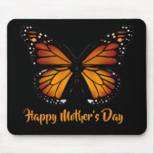 Monarch Butterfly Personalized Black Mousepad Muismat (Voorkant)