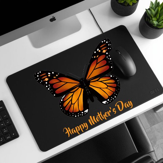 Monarch Butterfly Personalized Black Mousepad Muismat