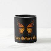 Monarch Butterfly Personalized Black Mug Mok (Midden)