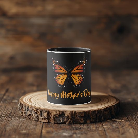 Monarch Butterfly Personalized Black Mug Mok