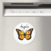 Monarch Butterfly - Persoonlijke naam Magneet (Insitu (Vaatwasser))