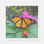 Monarch Butterfly Pink Floral Foto Servet (Voorkant)