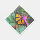 Monarch Butterfly Pink Floral Foto Servet (Hoek)