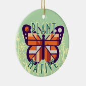 Monarch Butterfly Plant inheemse groene achtergron Keramisch Ornament (Rechts)