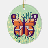 Monarch Butterfly Plant inheemse groene achtergron Keramisch Ornament (Links)