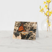 Monarch Butterfly Posing Nature Photography Note Kaart (Gele Bloem)