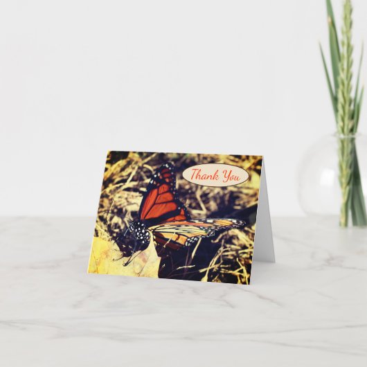 Monarch Butterfly Posing Natuur Hartelijk dank Bedankkaart (Voorkant)