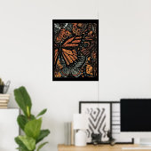 Monarch Butterfly Poster (Thuiskantoor)