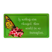 Monarch Butterfly Quote Natuur Fotografie Etiket (Voorkant)