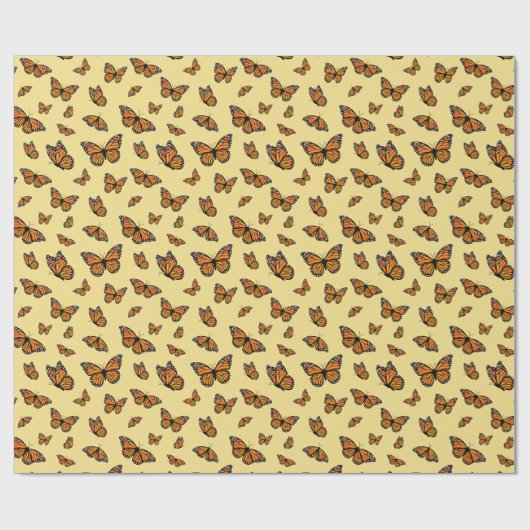 Monarch Butterfly Random Flight Patroon Cadeaupapier (Vlak)
