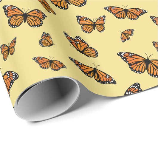 Monarch Butterfly Random Flight Patroon Cadeaupapier (Rol Hoek)