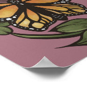 Monarch Butterfly Red Clover Garden Butterflies Poster (Hoek)