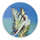 Monarch Butterfly Red Hair  Fairy Keramische Knop (Voorkant)