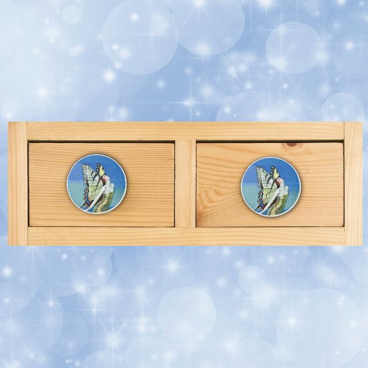 Monarch Butterfly Red Hair  Fairy Keramische Knop