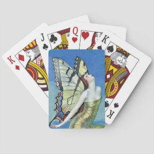 Monarch Butterfly Red Hair  Fairy Pokerkaarten