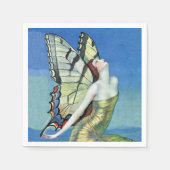 Monarch Butterfly Red Hair Fairy Servetten (Voorkant)