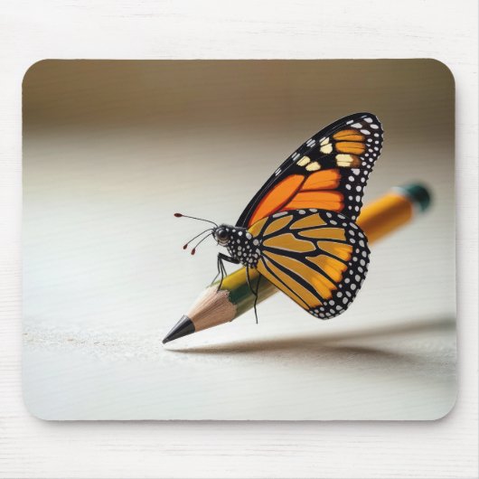 Monarch Butterfly Resting On a Pencil Muismat (Voorkant)