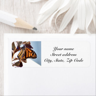 Monarch Butterfly-retouradreslabel Personaliseren Etiket