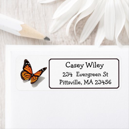 Monarch Butterfly Return Address Label (Insitu)