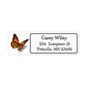Monarch Butterfly Return Address Label