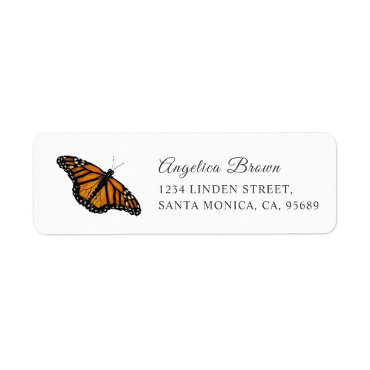 Monarch Butterfly Return Address Label (Voorkant)