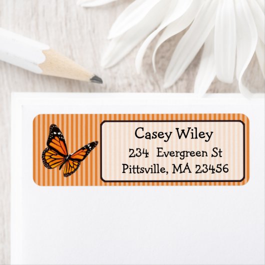 Monarch Butterfly Return Address Label (Insitu)