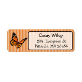 Monarch Butterfly Return Address Label (Voorkant)