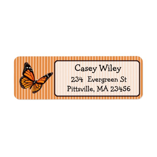 Monarch Butterfly Return Address Label (Voorkant)