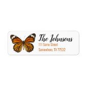 Monarch Butterfly Return Address Labels (Voorkant)