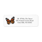 Monarch Butterfly Return Address Labkers Etiket (Voorkant)