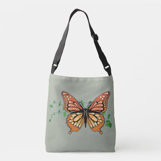 Monarch Butterfly Rhinestone Body Canvas tas (Achterkant)