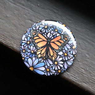 Monarch Butterfly Ronde Button 5,7 Cm
