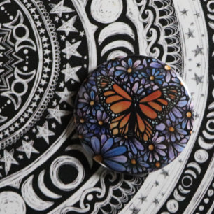 Monarch Butterfly Ronde Button 5,7 Cm