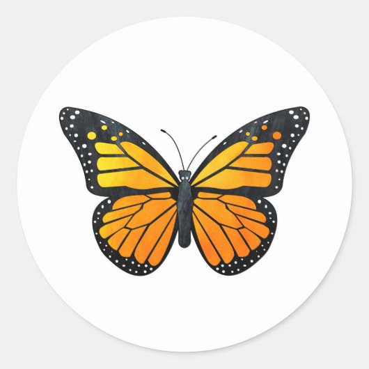 Monarch Butterfly Ronde Sticker (Voorkant)