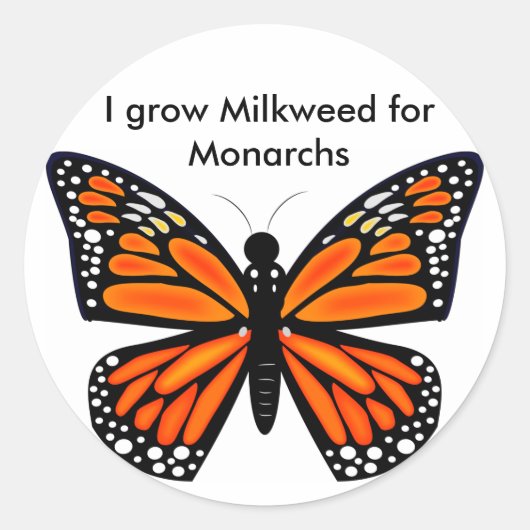 Monarch Butterfly Ronde Sticker (Voorkant)