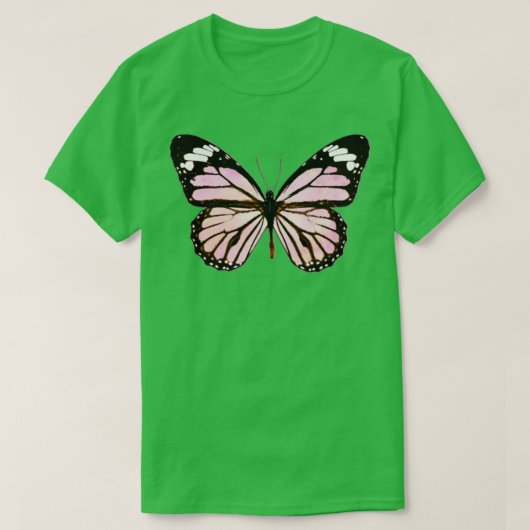 Monarch Butterfly Roze katoenhoudend Snoep T-shirt (Design voorkant)