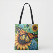 Monarch Butterfly rust op zonnebloemen Tote Bag (Voorkant)