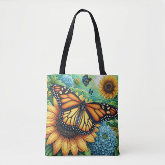 Monarch Butterfly rust op zonnebloemen Tote Bag