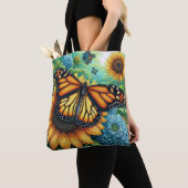 Monarch Butterfly rust op zonnebloemen Tote Bag (Dichtbij)