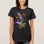 Monarch Butterfly Schattigee entomologie Botanisch T-shirt (Voorkant)